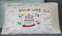 Happy Birthday Autograph Pillow Case